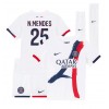 Paris Saint-Germain Nuno Mendes #25 Bortedraktsett Barn 2024-25 Kortermet (+ korte bukser)